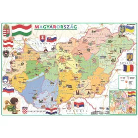   Könyökalátét, kétoldalas, A3, STIEFEL "Gyerek Mo. közigazgatása /Mo. domborzata"