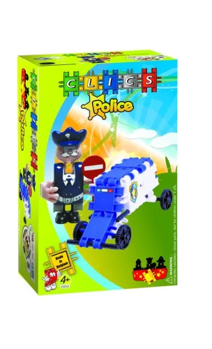 Clics Rendõrautó rendõrrel (CC015) Policeman & policecar Clics építõjáték