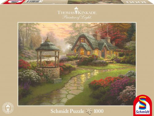 Make a Wish Cottage, Thomas Kinkade, 1000 db (58463) Haus mit Brunnen
