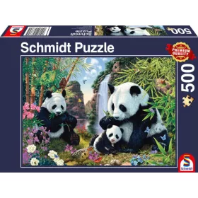   Panda family at the waterfall, 500 db (57380) Pandafamilie am Wasserfall (57380)