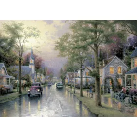   Hometown Morning, Thomas Kinkade, 1000 db (58441) Morgen in der kleinen Stadt