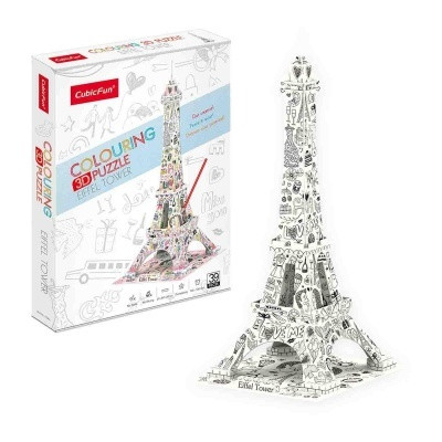 Cubic Fun 3D puzzle kiszínezhető Eiffel torony