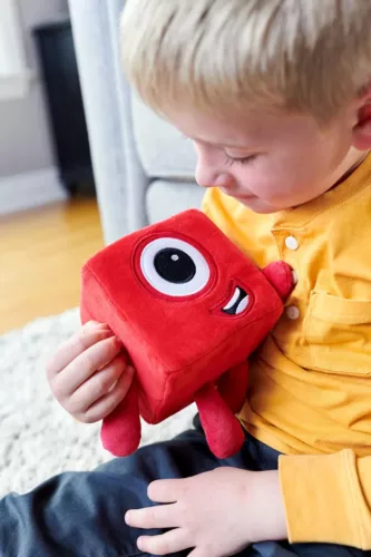 Numberblocks One plüss figura – hivatalos BBC karakter, 18 hónapos kortól