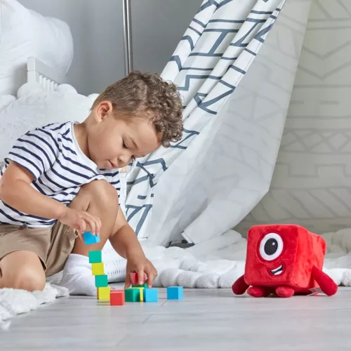 Numberblocks One plüss figura – hivatalos BBC karakter, 18 hónapos kortól