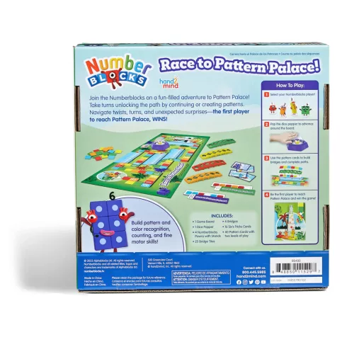 Numberblocks társasjáték – Race to Pattern Palace, mintaalkotó fejlesztő játék