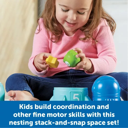 Learning Resources Nesting Space Surprise – űrbarátok egymásba rakható készségfejlesztő játék, számolás 1–5-ig (18 hó–3 év).​​