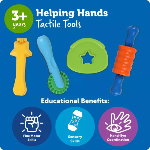 Learning Resources Helping Hands Tactile Tools – gyurmakellék készségfejlesztő eszközkészlet, 4 db (3–7 év)