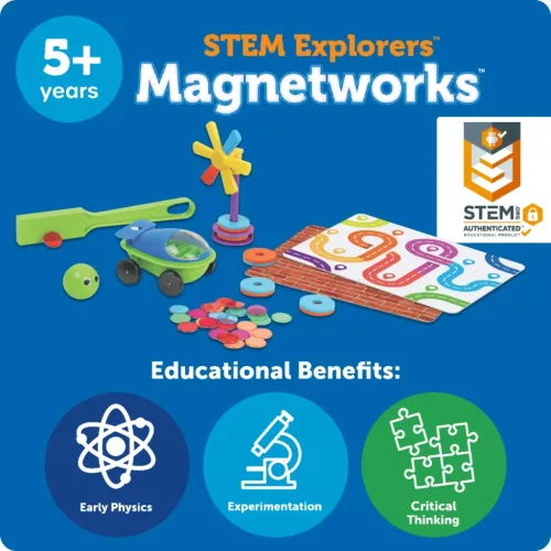 Learning Resources STEM Explorers Magnetworks – Mágneses kísérletező fejlesztőjáték (96 részes)