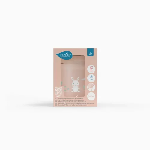 Nuvita ételtároló termosz 300ml - pink 4471