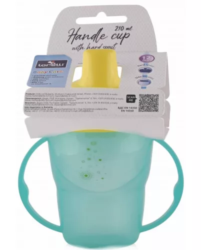 Baby Care itatópohár fogantyúval 210ml magas - green