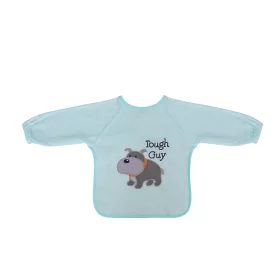 Baby Care hímzett hosszú ujjú pamut előke - Boy