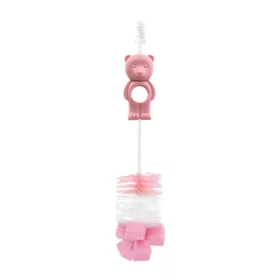 Baby Care cumi és cumisüvegmosó kefe - Bear Blush Pink