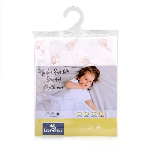 Lorelli Muszlin takaró 80x80 cm - Rose Floral