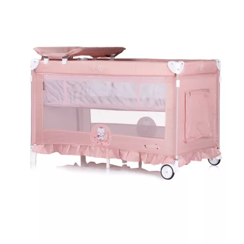 Chipolino Palace multifunkciós utazóágy baldachinnal - Cat pink