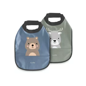   Nuvita 2db-os vízálló előke - Powder Blue/Sage Green 4371