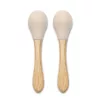 Lorelli szilikon kanalak bambusz nyéllel 2 db - Beige