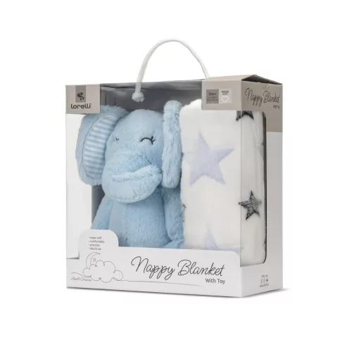 Lorelli Nappy takaró 75x90 cm - Blue Elephant