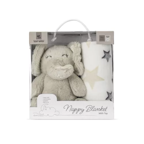 Lorelli Nappy takaró 75x90 cm - Beige Elephant