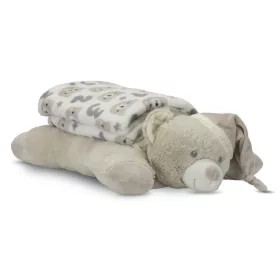   Lorelli Poffy Duo takaró 75x90 cm párnával 45x30 cm - White BeigeTeddy Bear
