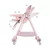 Chipolino Melba 2in1 multifunkciós etetőszék és hinta - powder pink