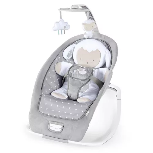 INGENUITY Rezgő hintaszék dallamokkal, Cuddle Lamb, 0 hó+ 18 kg-ig, 2019