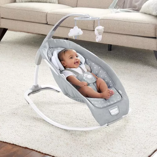 INGENUITY Rezgő hintaszék dallamokkal, Cuddle Lamb, 0 hó+ 18 kg-ig, 2019