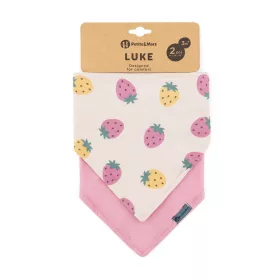   Petite&Mars Nyálkendő Luke 2 db Beige Strawberies&Dusty Rose 3hó+