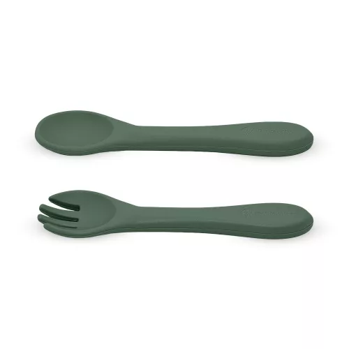 Petite&Mars Szilikon evőeszközök, TAKE&MATCH, Misty Green, 6 hó+