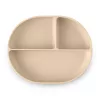 Petite&Mars Szilikon osztott ovális tányér, Take&Match, Desert Sand, 6 hó+