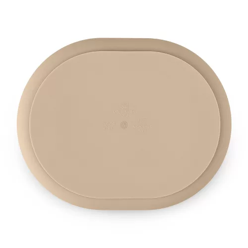 Petite&Mars Szilikon osztott ovális tányér, Take&Match, Desert Sand, 6 hó+
