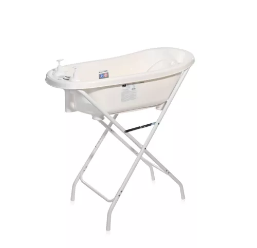 Lorelli kád leeresztő dugóval, babatartóval 88 cm + kádállvány - White