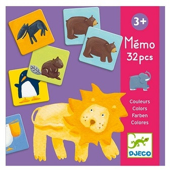 Djeco 8110 Színes állatok - Mémo - Colour animals