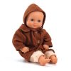 Játékbaba ruha - Őszi kabát sapkával, barna - Fall