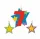 Színes Star 7-es számgyertya csillagokkal