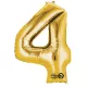 Arany Gold óriás 4-es szám fólia lufi 91x60 cm