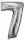 Ezüst Silver szám fólia lufi 7-es 66x43 cm