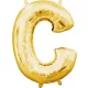 Arany Gold mini C betű fólia lufi 33 cm