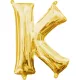 Arany Gold mini K betű fólia lufi 33 cm