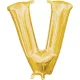 Arany Gold mini V betű fólia lufi 33 cm