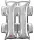 Ezüst Silver mini fólia lufi hashtag ikon 33 cm
