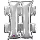 Ezüst Silver mini fólia lufi hashtag ikon 33 cm