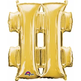 Arany Gold mini fólia lufi hashtag ikon 33 cm