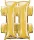 Arany Gold mini fólia lufi hashtag ikon 33 cm