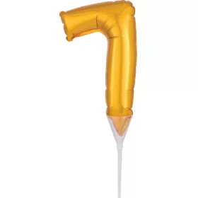 Arany Gold 7-es szám fólia lufi tortára 15 cm