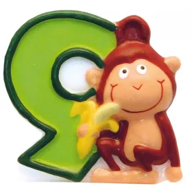 Szafari Monkey tortagyertya, számgyertya 9-es