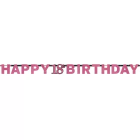 Happy Birthday Pink 18 hologramos felirat 213 cm