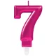 Rózsaszín Pink számgyertya, tortagyertya 7-es