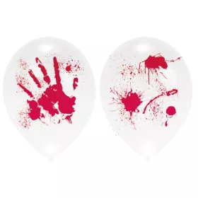   Halloween Bloody Hand világító LED léggömb, lufi 4 db-os 11 inch (27,5 cm)