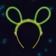 Világító egér Neon műanyag hajpánt 19x18 cm