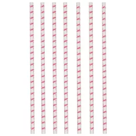 Flamingó Pink papír szívószál, 12 db-os szett